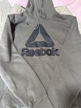 Reebok Men's Olive Green Crewneck Hoodie with Logo